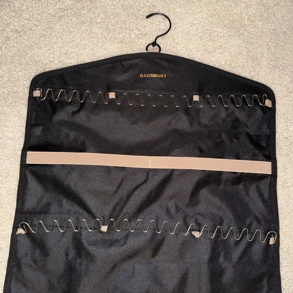 BAGSMART Hanging Jewelry Organizer with Hanger Metal Hooks Double-Sided Jewelry